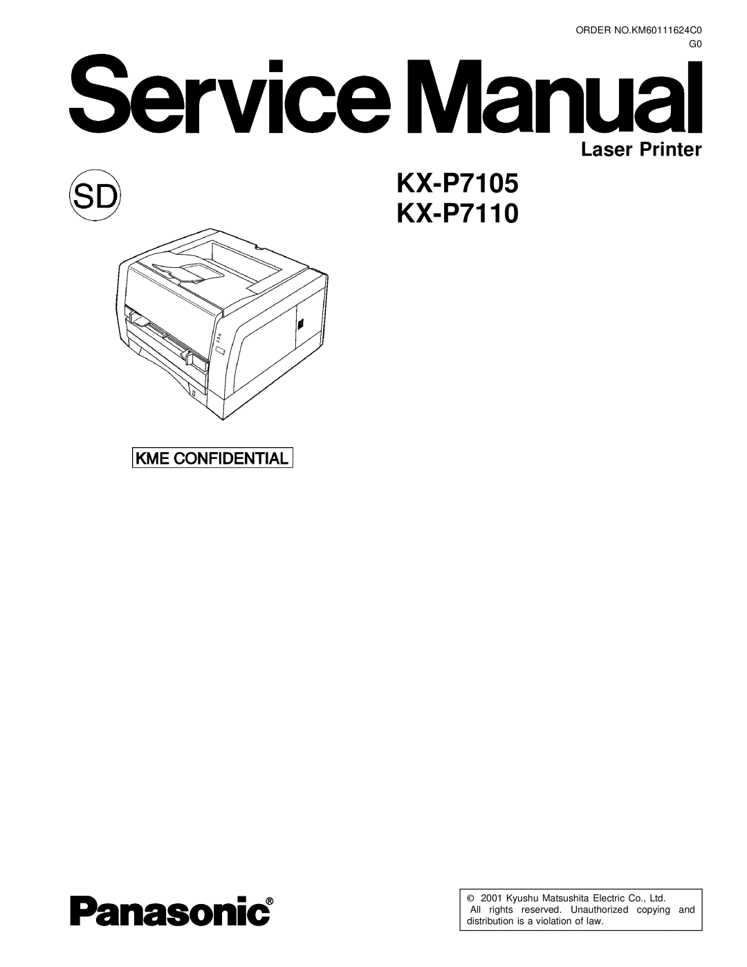 Panasonic manual KX-P7105 KX-P7110 