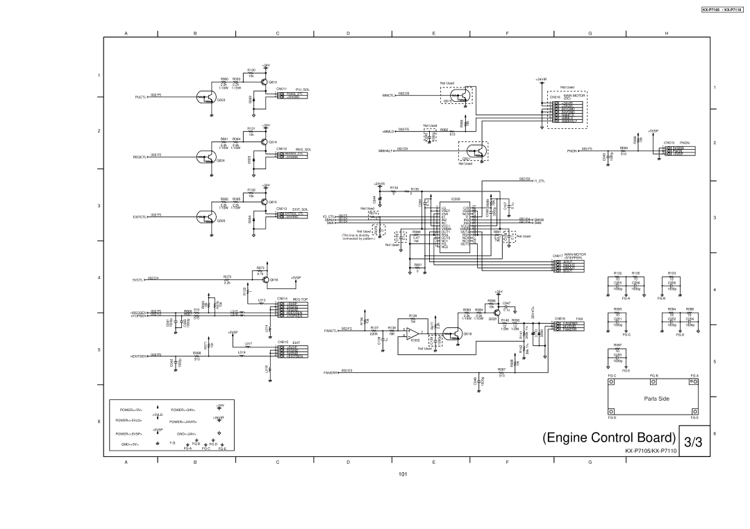 Panasonic KX-P7105, KX-P7110 manual Parts Side 