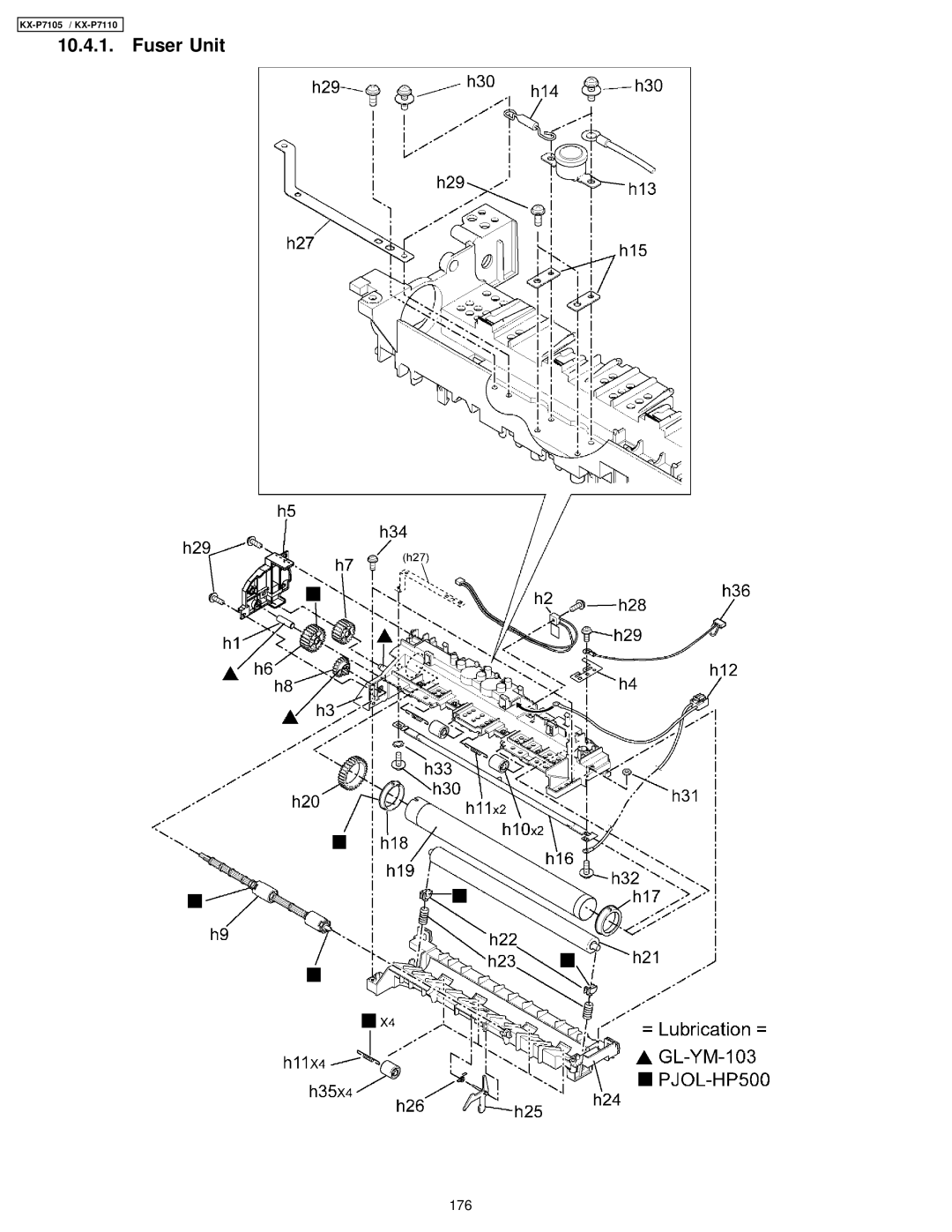 Panasonic KX-P7110, KX-P7105 manual Fuser Unit, 176 