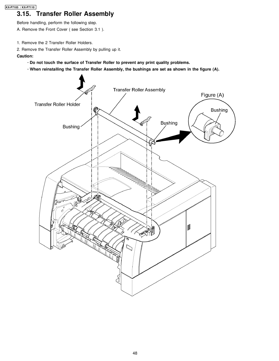 Panasonic KX-P7110, KX-P7105 manual Transfer Roller Assembly 