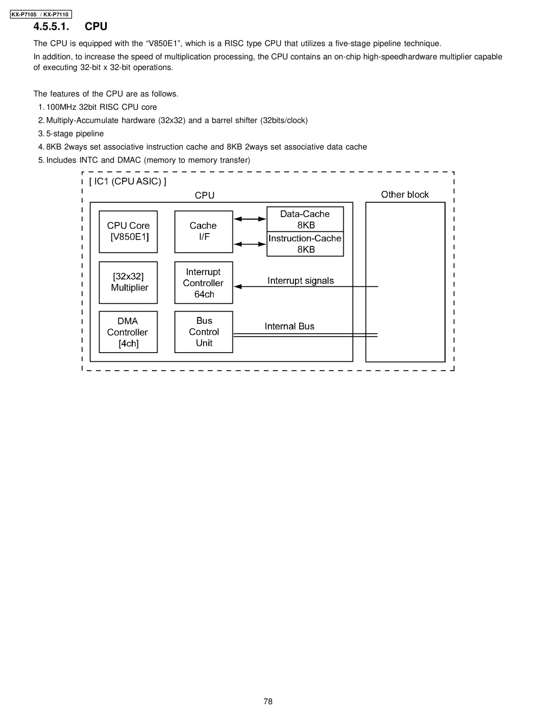 Panasonic KX-P7110, KX-P7105 manual Cpu 