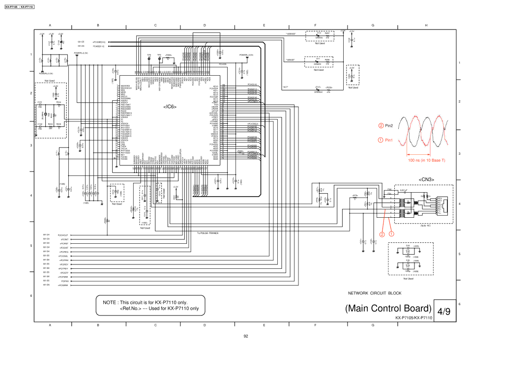 Panasonic KX-P7110, KX-P7105 manual Main Control Board 4/9 