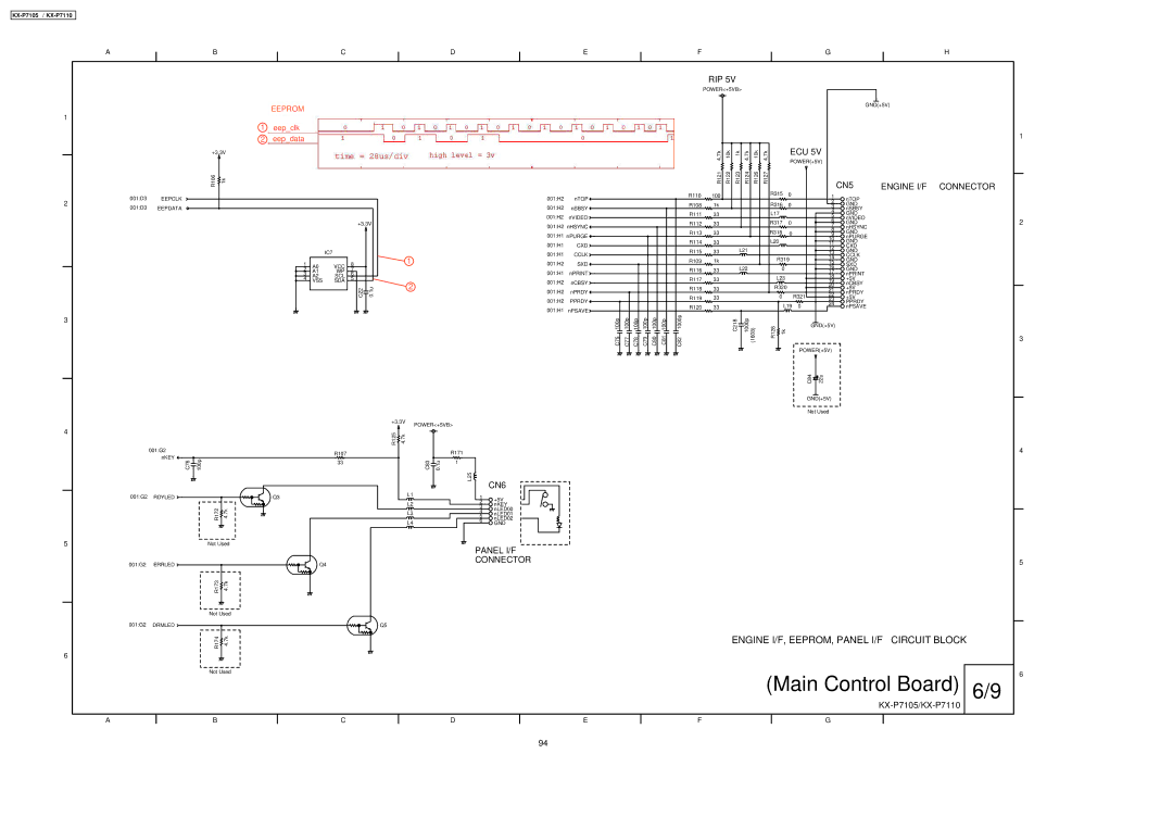 Panasonic KX-P7110, KX-P7105 manual Main Control Board 6/9 