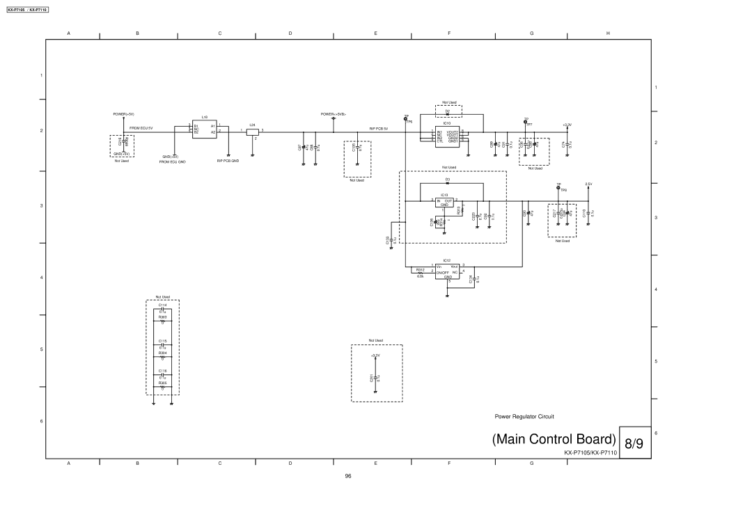 Panasonic KX-P7110, KX-P7105 manual Power Regulator Circuit 