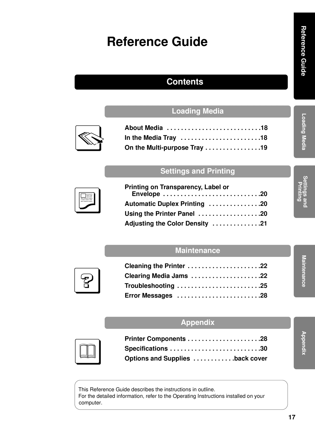 Panasonic KX-P8415 setup guide Reference Guide 