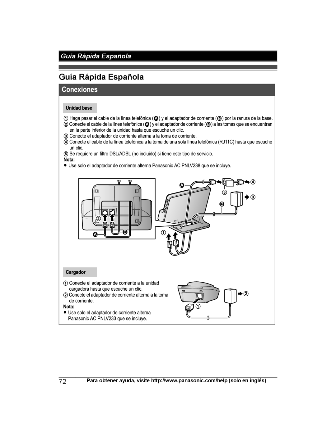 Panasonic KX-PRL262, KX-PRD262 operating instructions Guía Rápida Española 