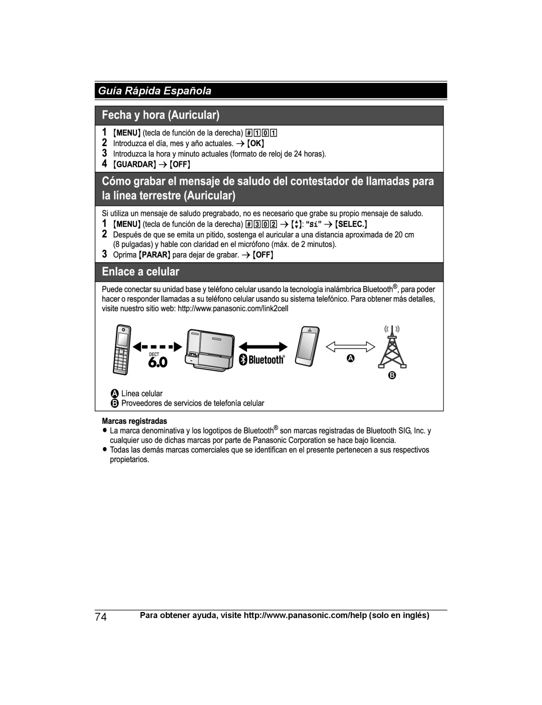 Panasonic KX-PRL262, KX-PRD262 operating instructions Guía Rápida Española 