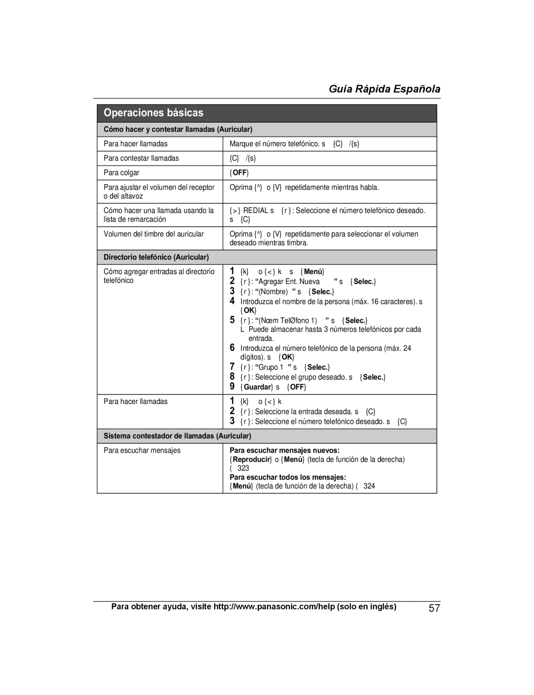 Panasonic KX-PRW120 operating instructions Agregar Ent. Nueva s Selec, Núm Teléfono 1 s Selec 