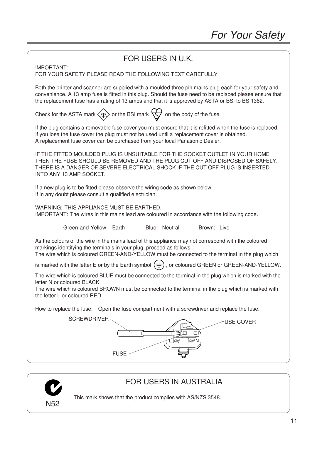 Panasonic KX-PS8000 manual For Users in Australia 