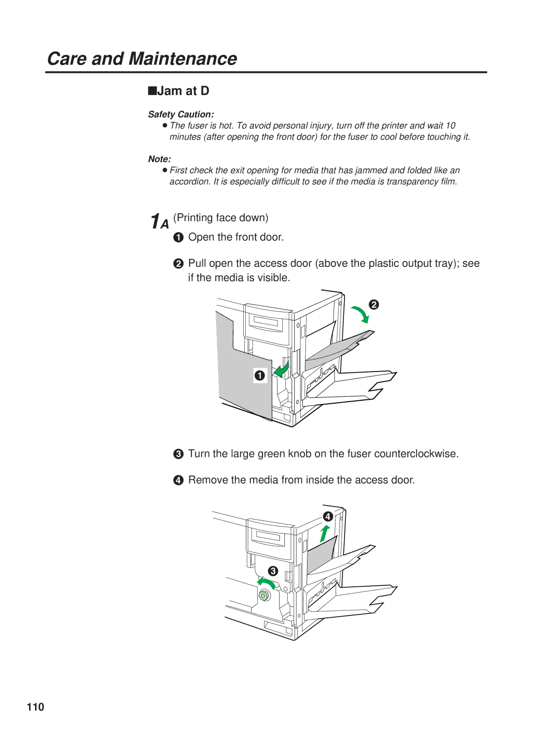 Panasonic KX-PS8000 manual Jam at D, 110 