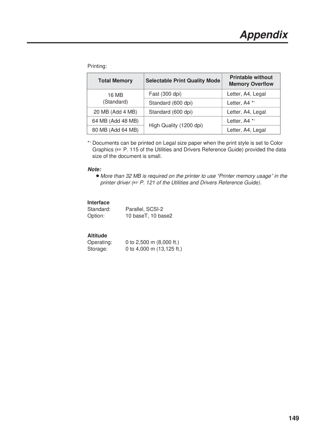 Panasonic KX-PS8000 manual 149, Altitude 