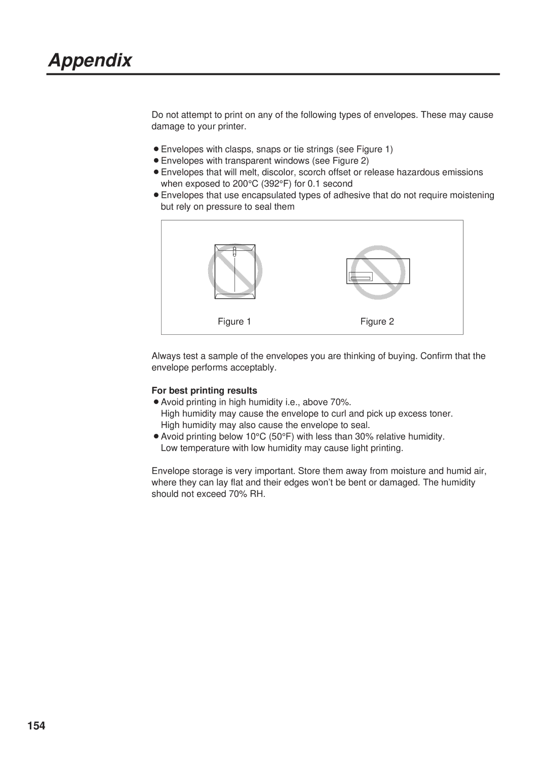 Panasonic KX-PS8000 manual 154, For best printing results 