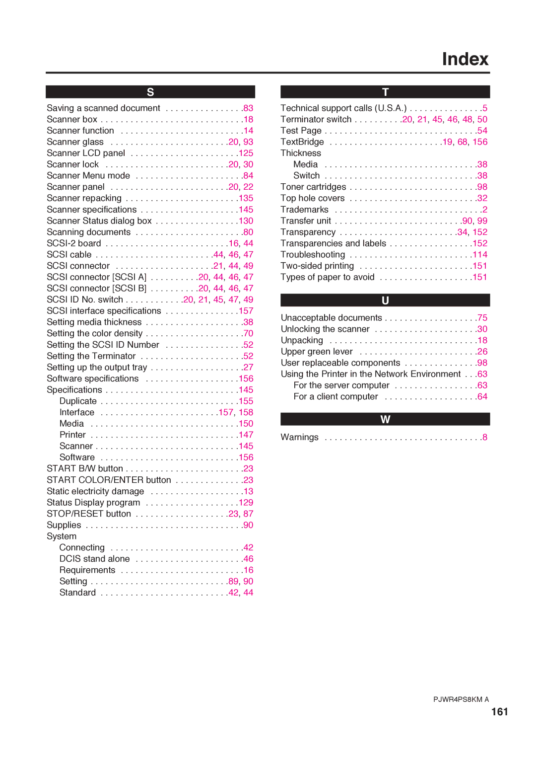 Panasonic KX-PS8000 manual 161 