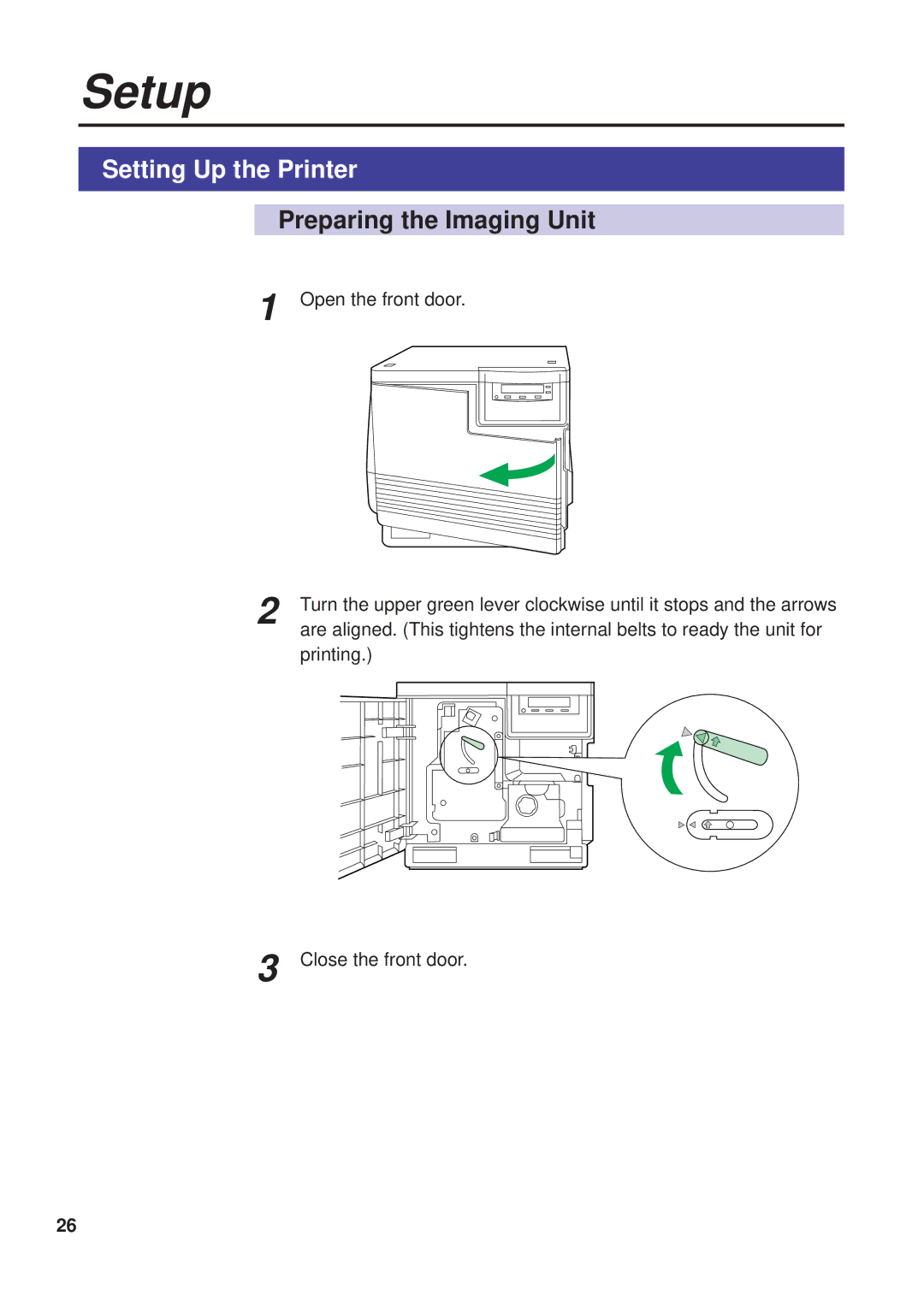 Panasonic KX-PS8000 manual Setting Up the Printer, Preparing the Imaging Unit 