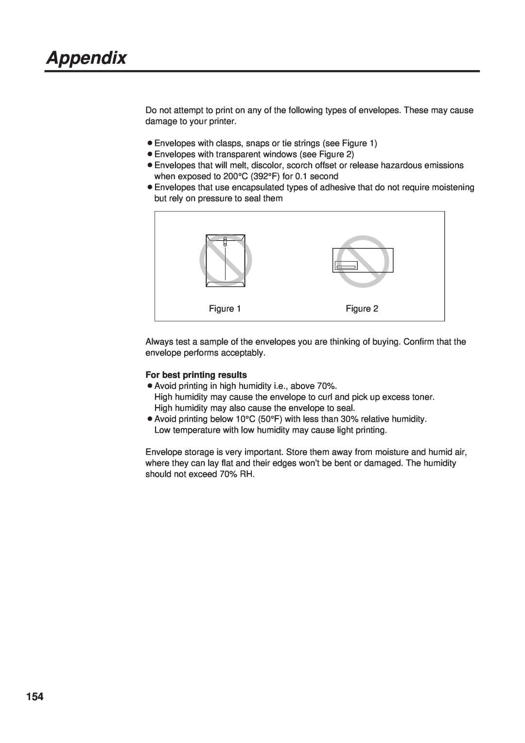 Panasonic KX-PS8000 manual Appendix, For best printing results 