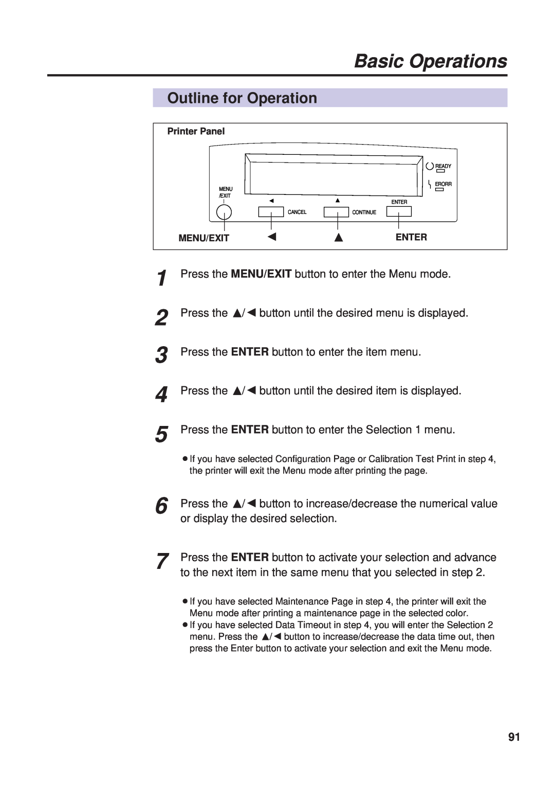 Panasonic KX-PS8000 manual Basic Operations, Outline for Operation 