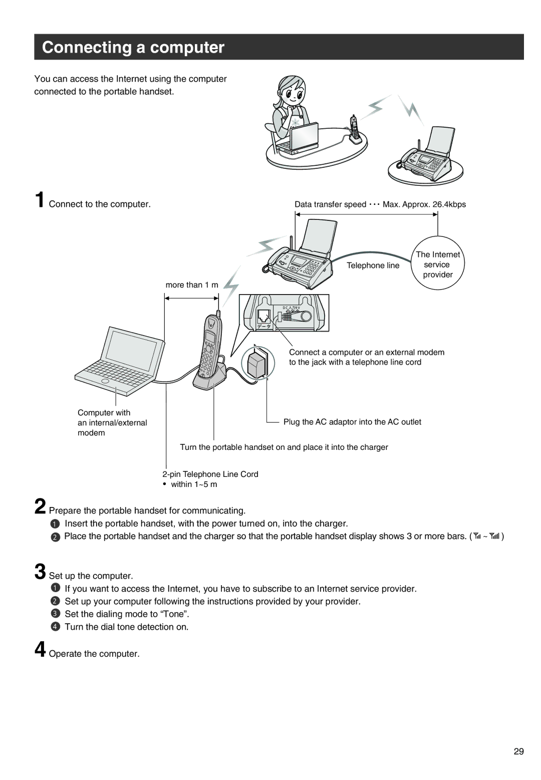 Panasonic KX-PW301DL specifications Connecting a computer 