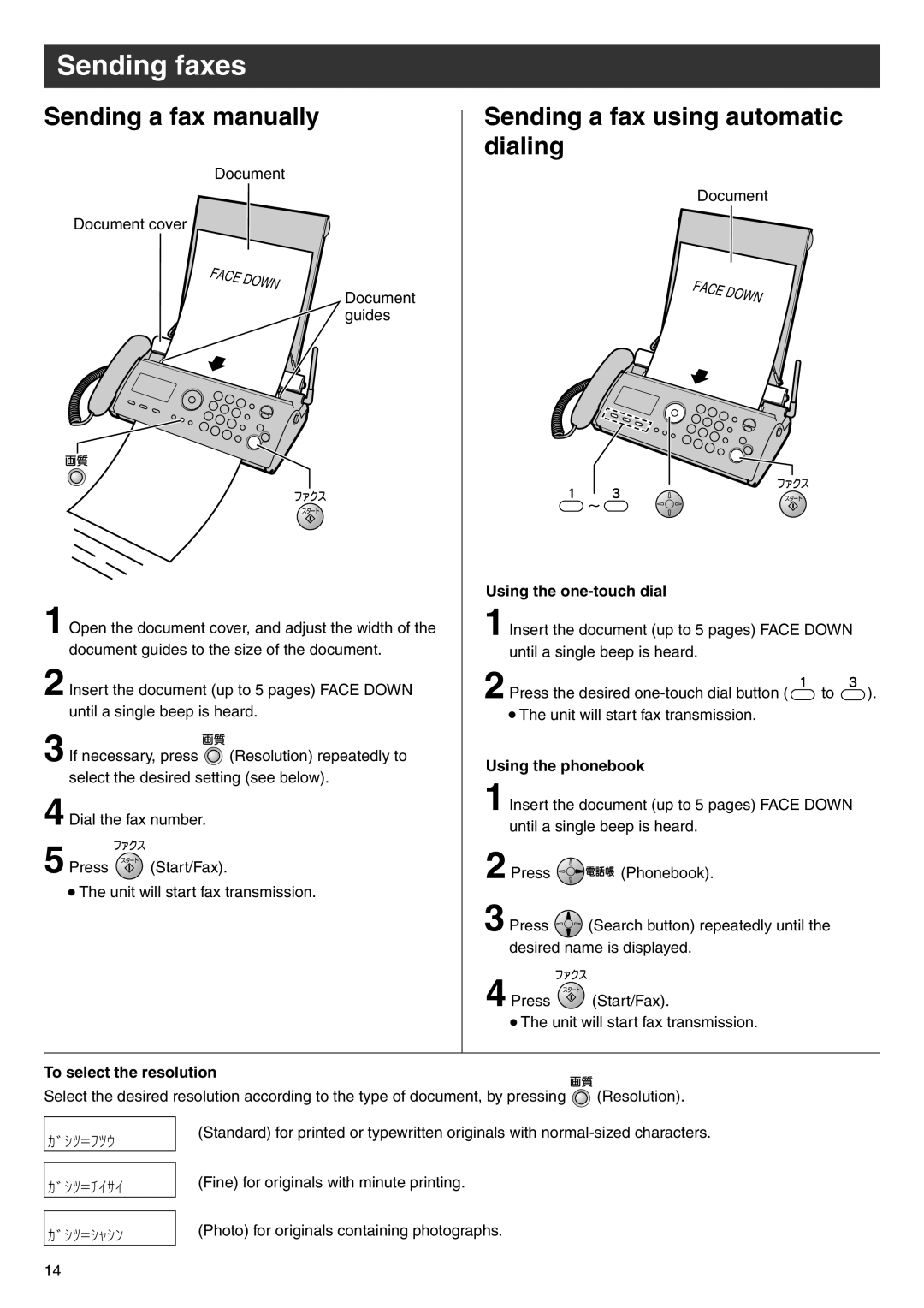 Panasonic KX-PW503DL, KX-PW503DW specifications Sending faxes, Sending a fax manually, Sending a fax using automatic dialing 