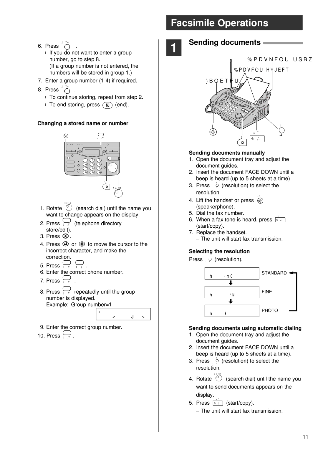 Panasonic KX-PW55CL specifications Facsimile Operations, Sending documents 