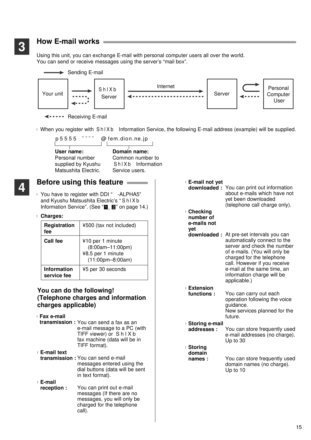 Panasonic KX-PW55CL specifications How E-mail works, Before using this feature 