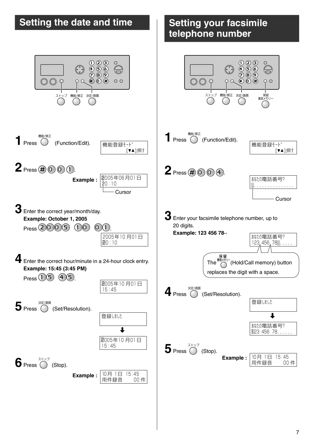 Panasonic KX-PW603DL manual Example October 1, Example 123 456 78··, Example 1545 345 PM, Example 10 月 1 日 