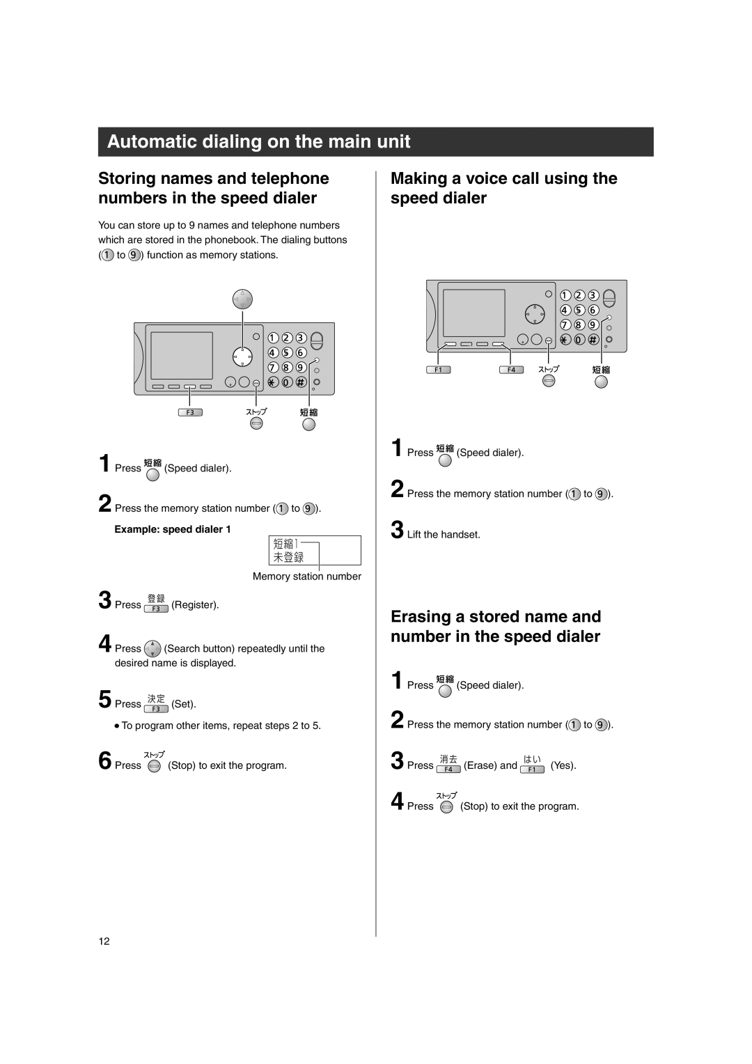 Panasonic KX-PW606 Storing names and telephone numbers in the speed dialer, Making a voice call using the speed dialer 