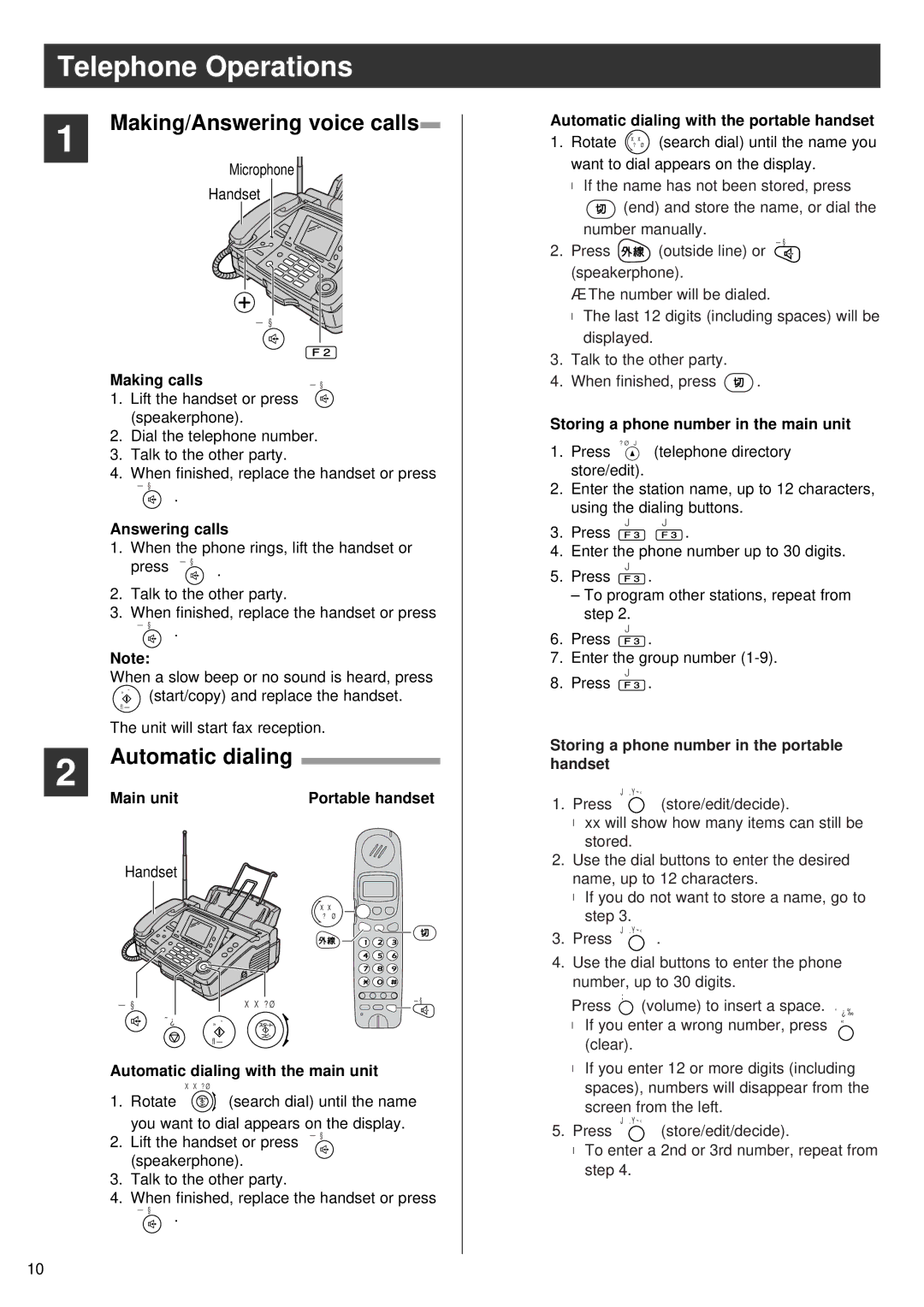 Panasonic KX-PW76CL specifications Telephone Operations, Making/Answering voice calls 