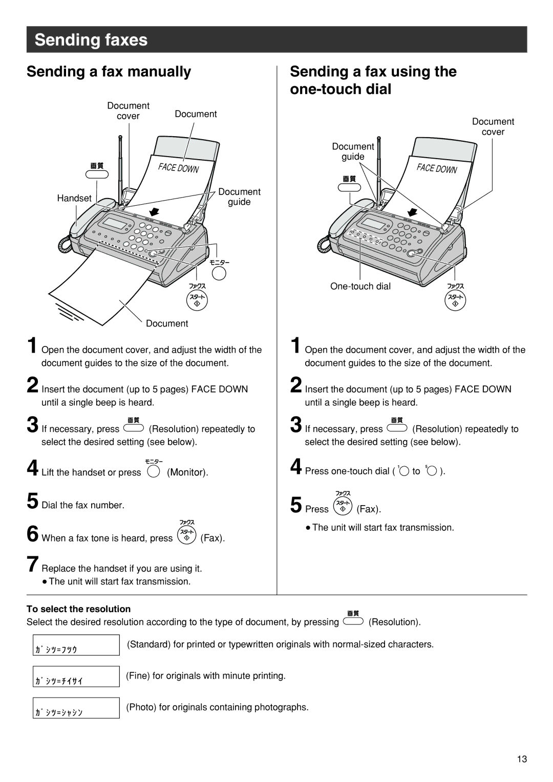 Panasonic KX-PW90CL specifications Sending faxes, Sending a fax manually, Sending a fax using the one-touch dial 