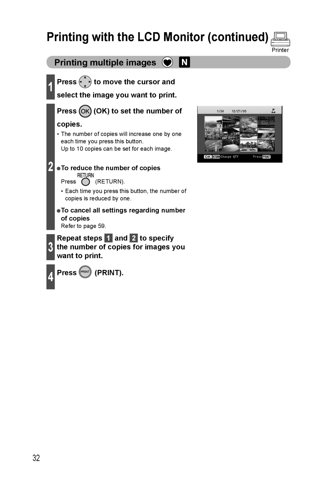 Panasonic KX-PX20M operating instructions Printing multiple images, Repeat steps 1 and 2 to specify, Want to print 