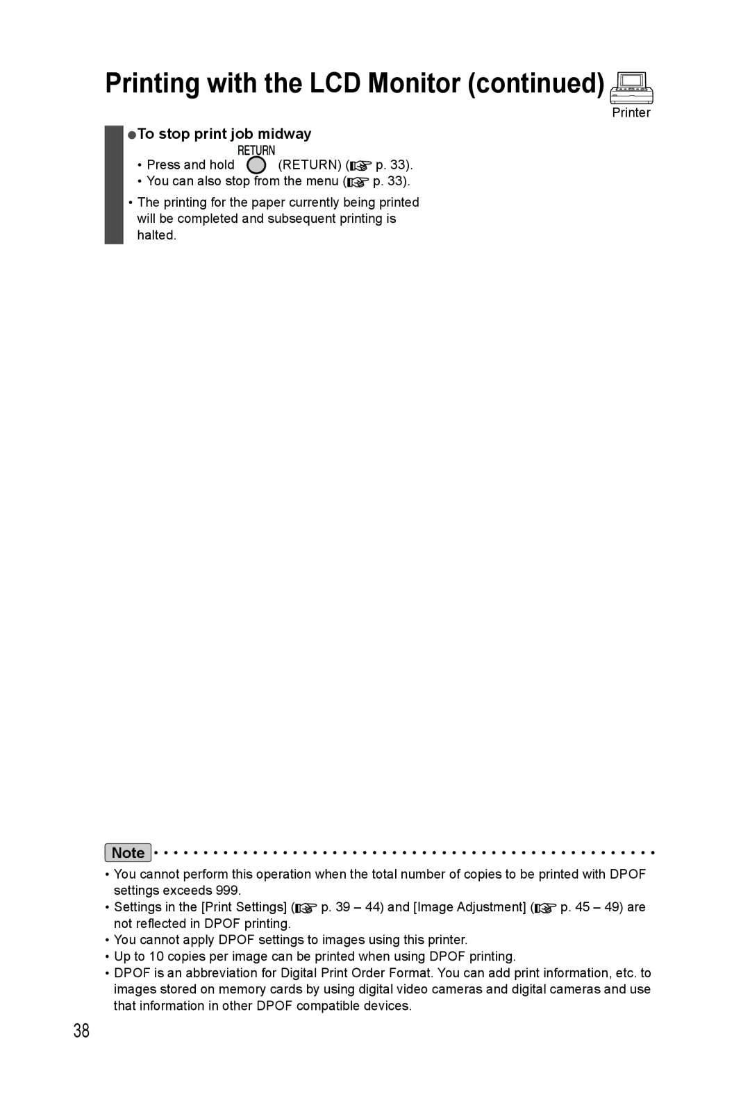 Panasonic KX-PX20M operating instructions Printing with the LCD Monitor 