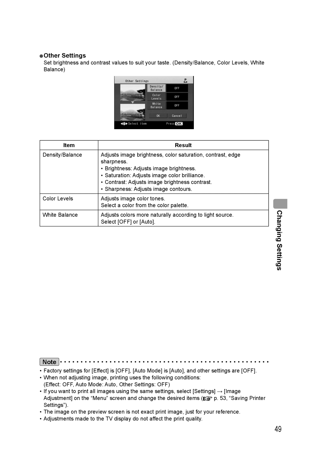 Panasonic KX-PX20M operating instructions Other Settings 