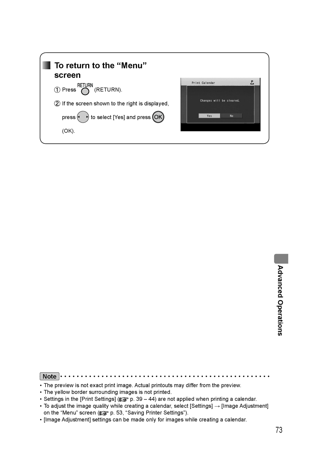 Panasonic KX-PX20M operating instructions To return to the Menu screen 