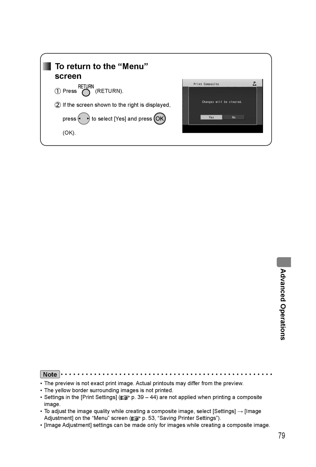 Panasonic KX-PX20M operating instructions To return to the Menu screen 