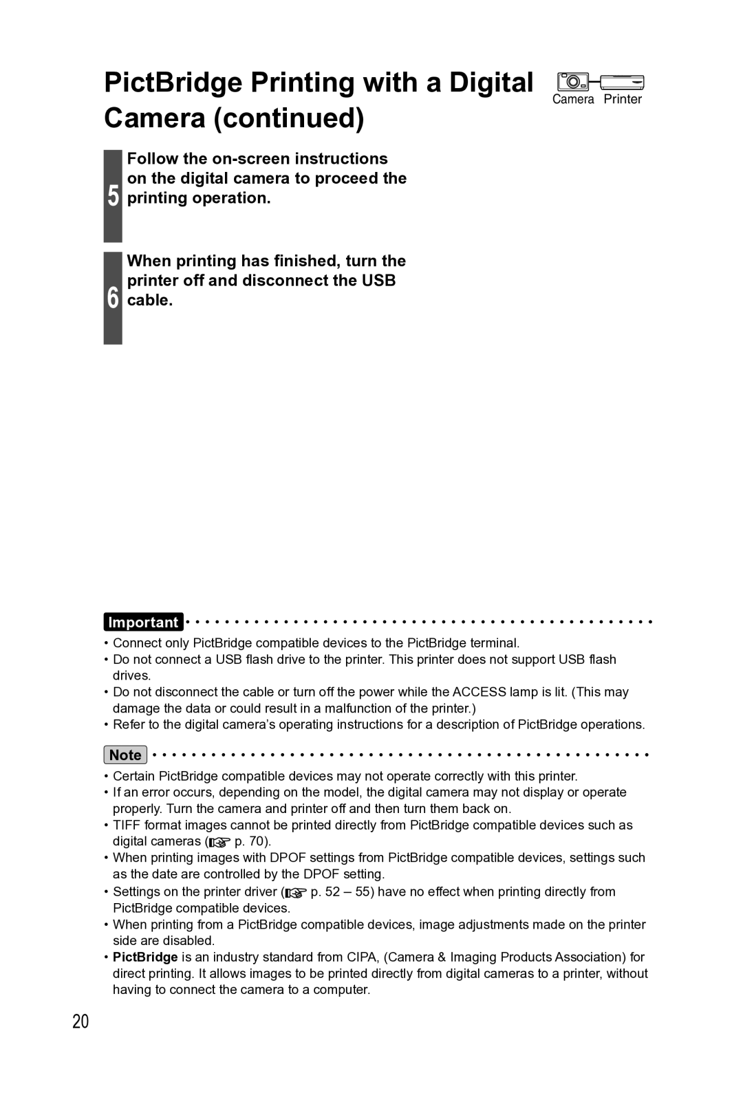 Panasonic KX-PX2M operating instructions PictBridge Printing with a Digital Camera 