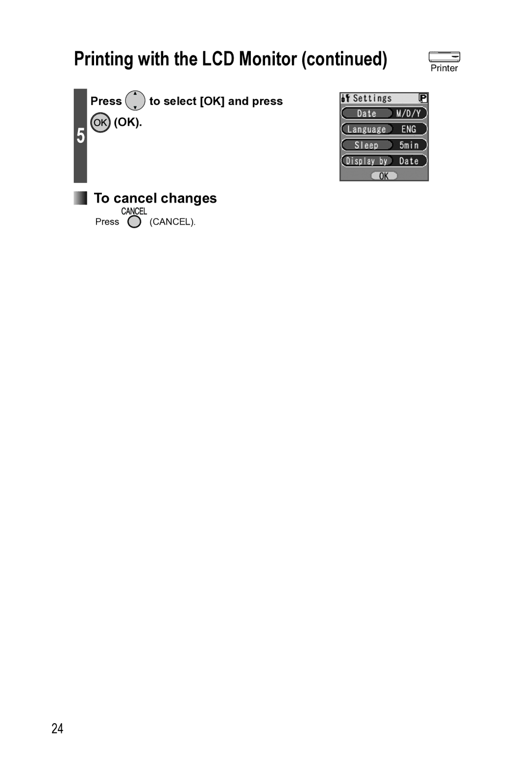 Panasonic KX-PX2M operating instructions To cancel changes, Press to select OK and press 