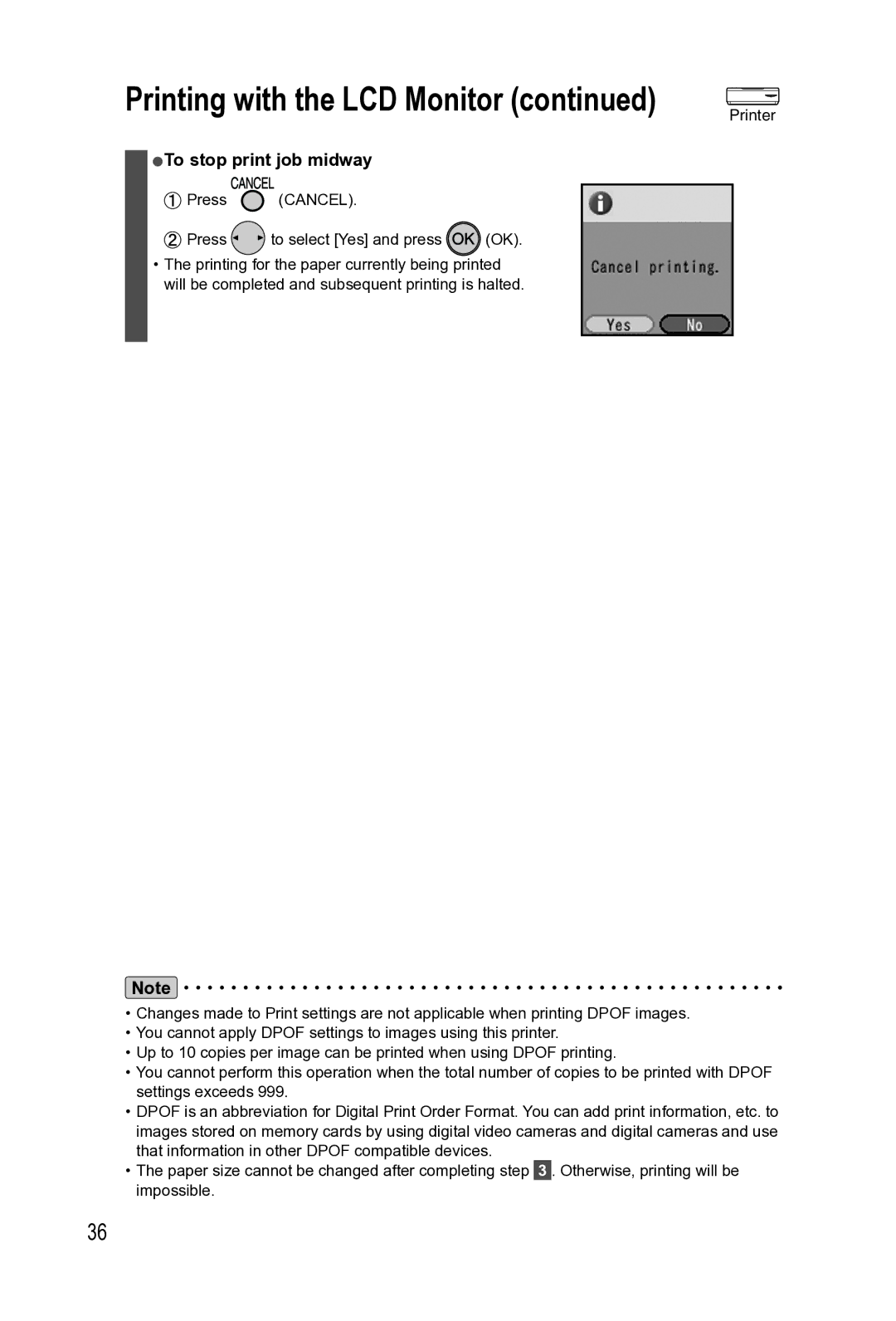 Panasonic KX-PX2M operating instructions Printing with the LCD Monitor 