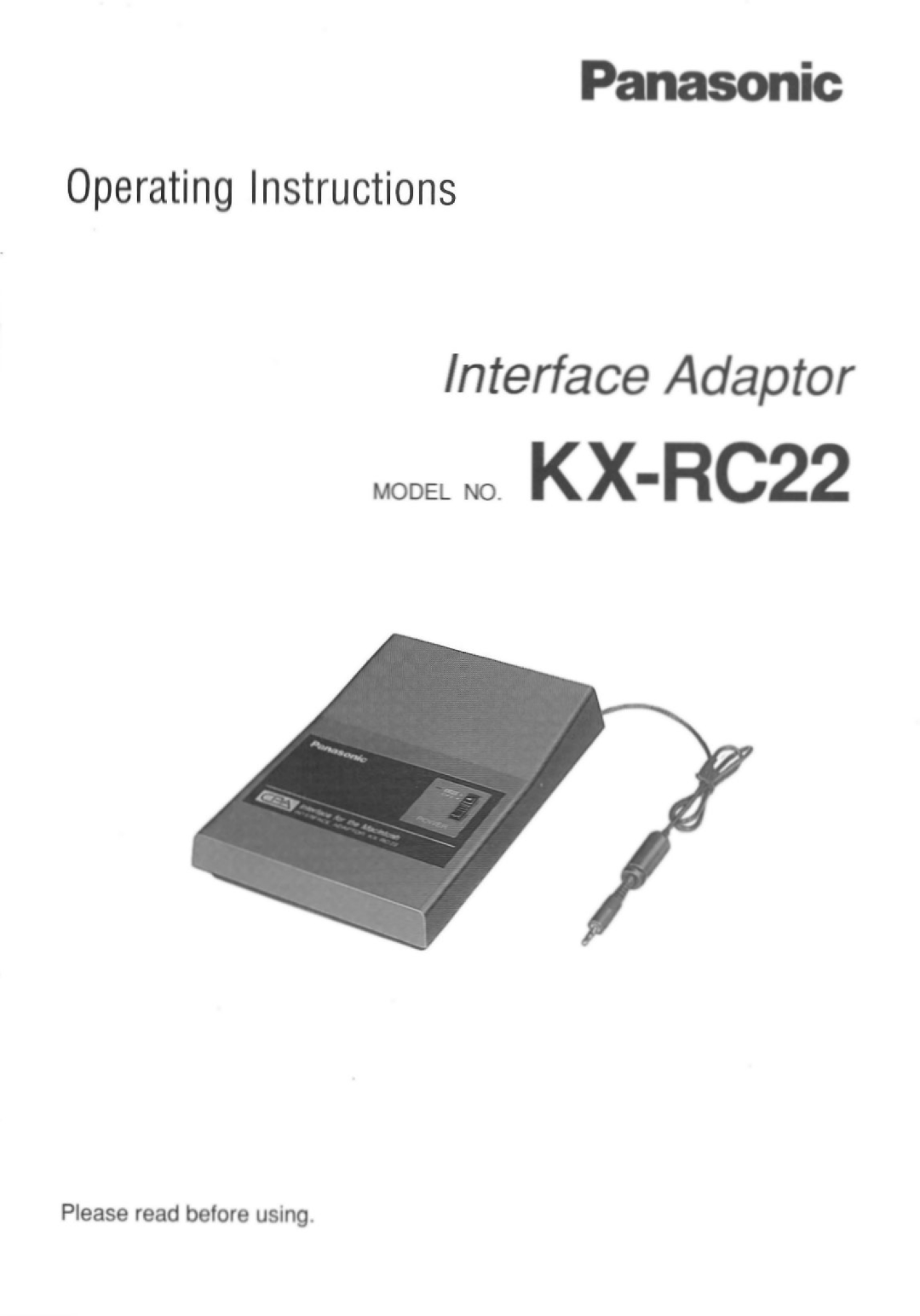 Panasonic KX-RC22 manual 