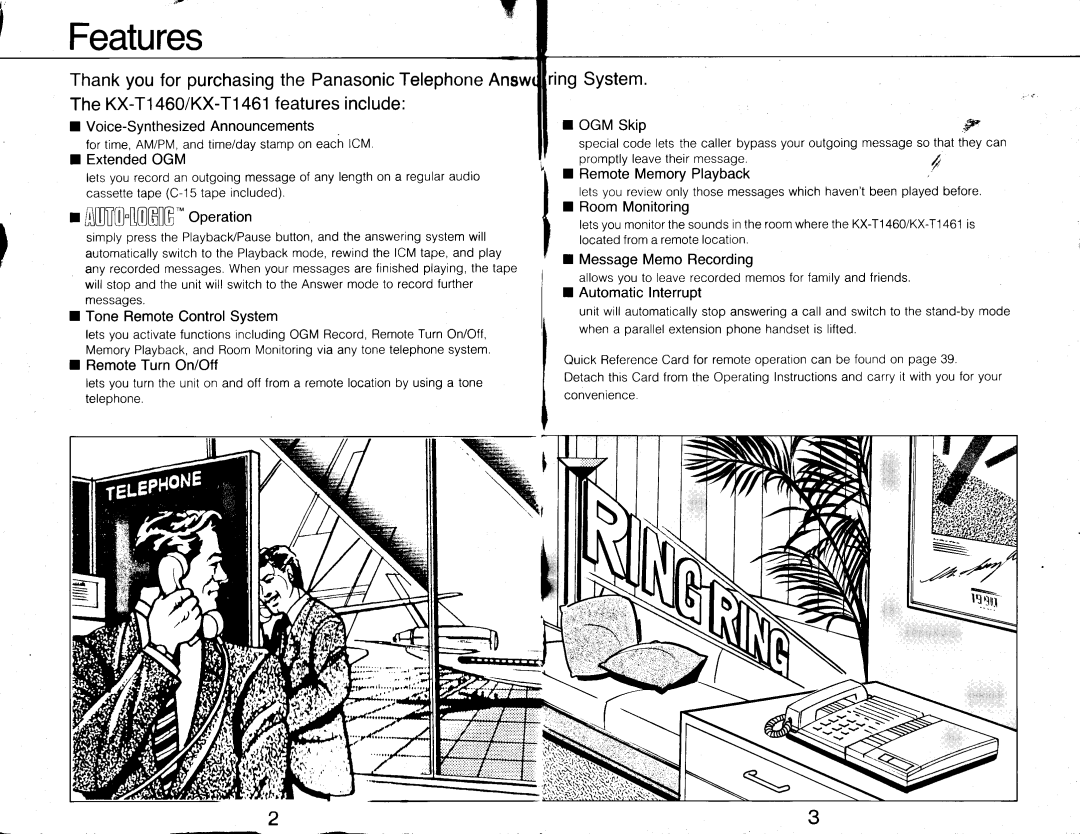 Panasonic KX-T1 461, KX-T1 460 manual Features, RingSystem 