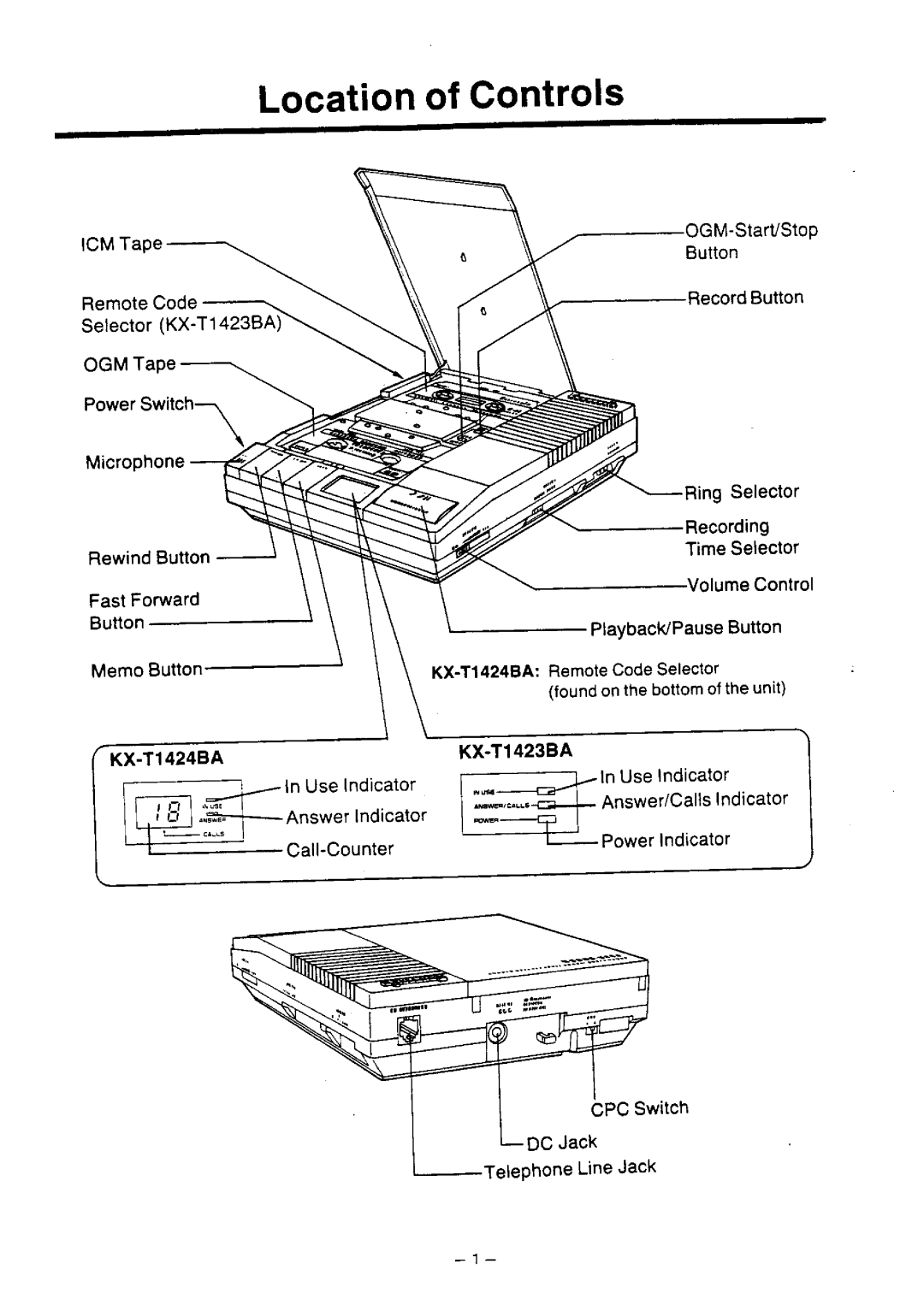 Panasonic KX-T1423BA/KX-T1424BA manual 