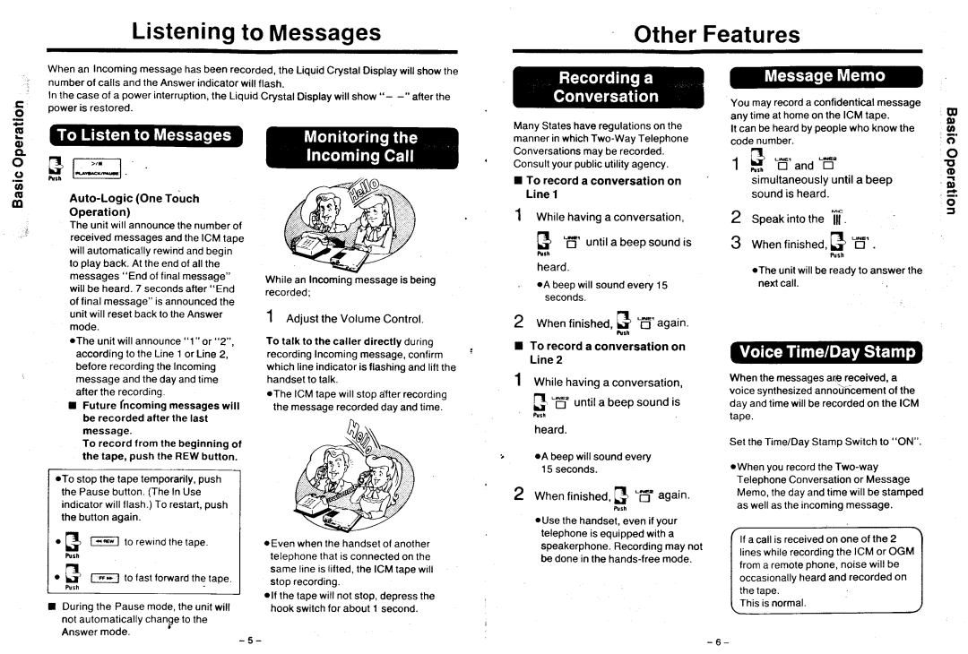 Panasonic KX-T1720 warranty OtherFeatures, Listeningto Messages, Hand, Fil r- r, Whenfinished,S Hagain 