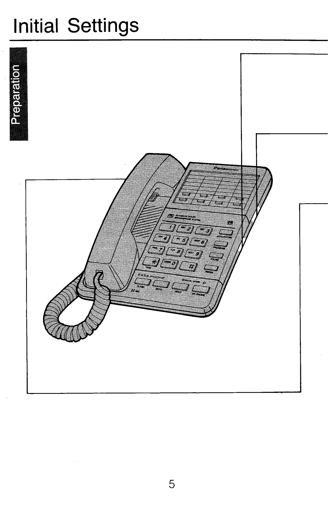 Panasonic KX-T2315 manual Initial Settings 