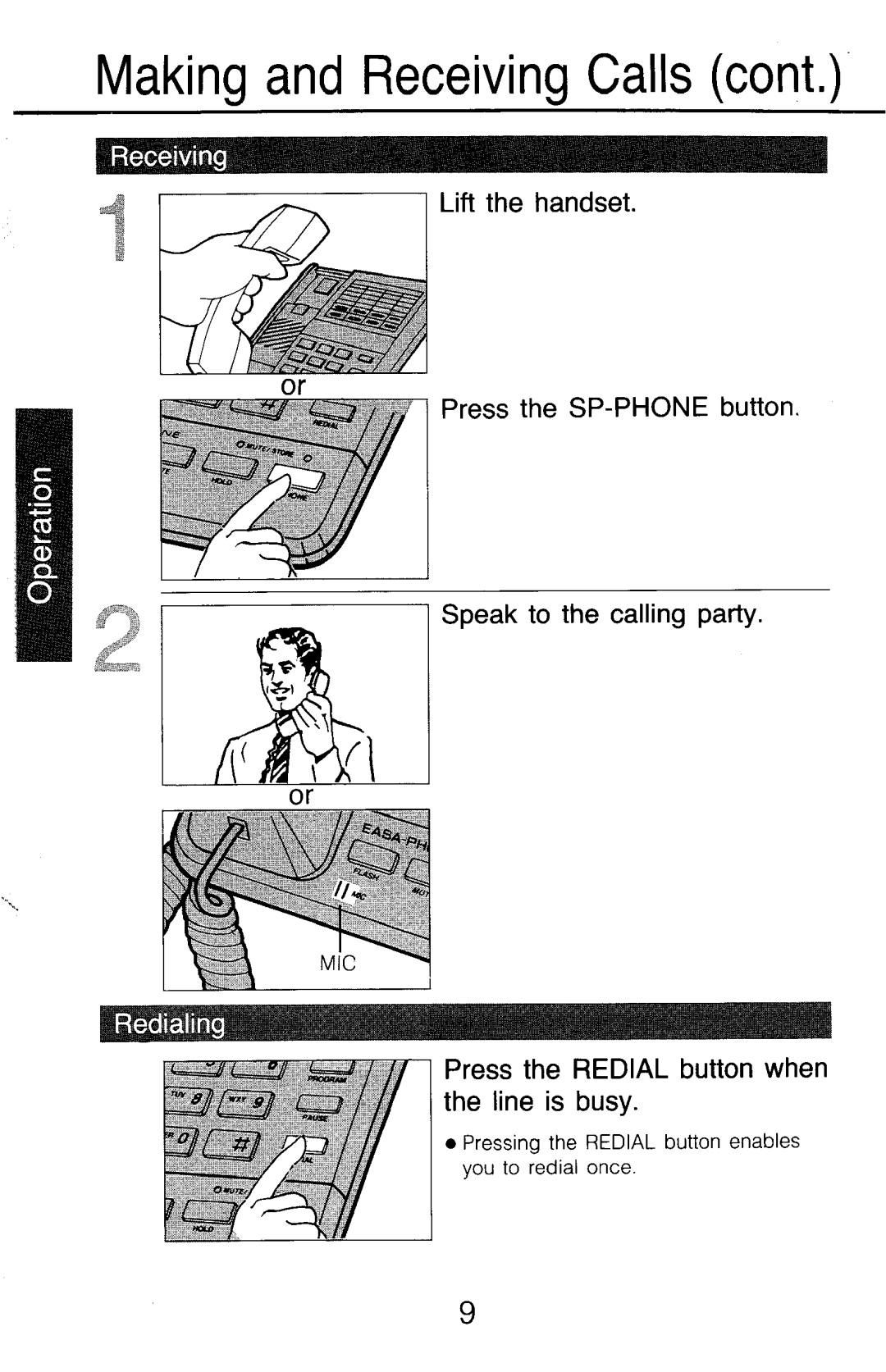 Panasonic KX-T2315 manual Making and Receiving Calls 