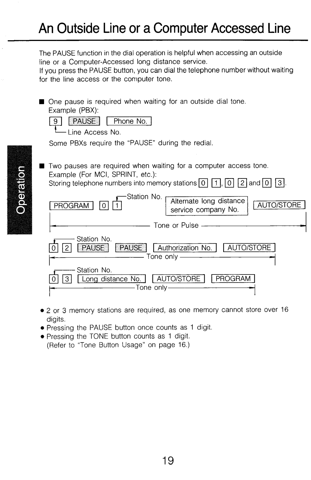 Panasonic KX-T2315 manual An Outside Line or a Computer Accessed Line 