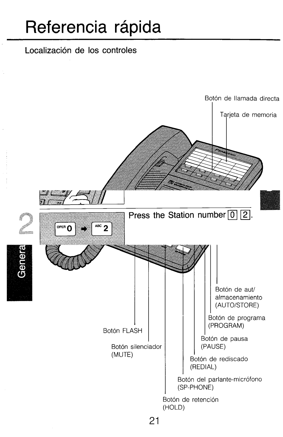 Panasonic KX-T2315 manual Referencia rhpida, Localizackb de 10s controles 