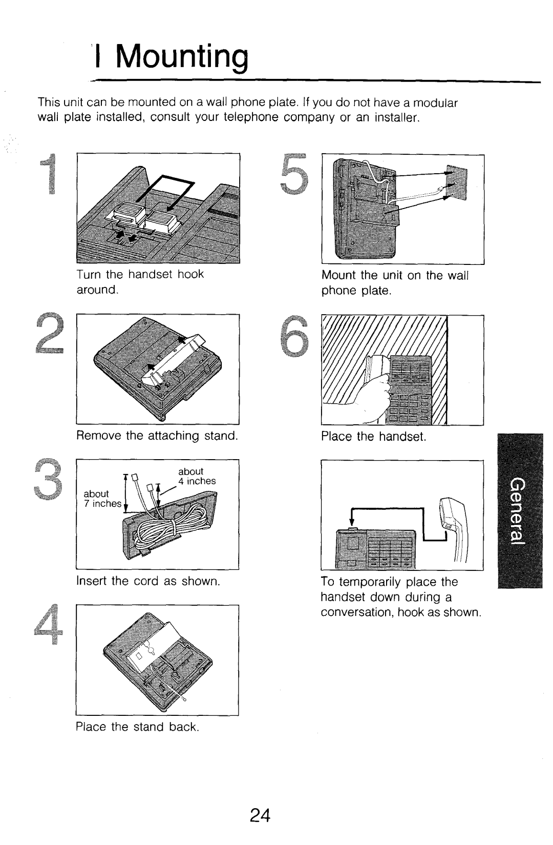 Panasonic KX-T2315 manual ‘I Mounting 