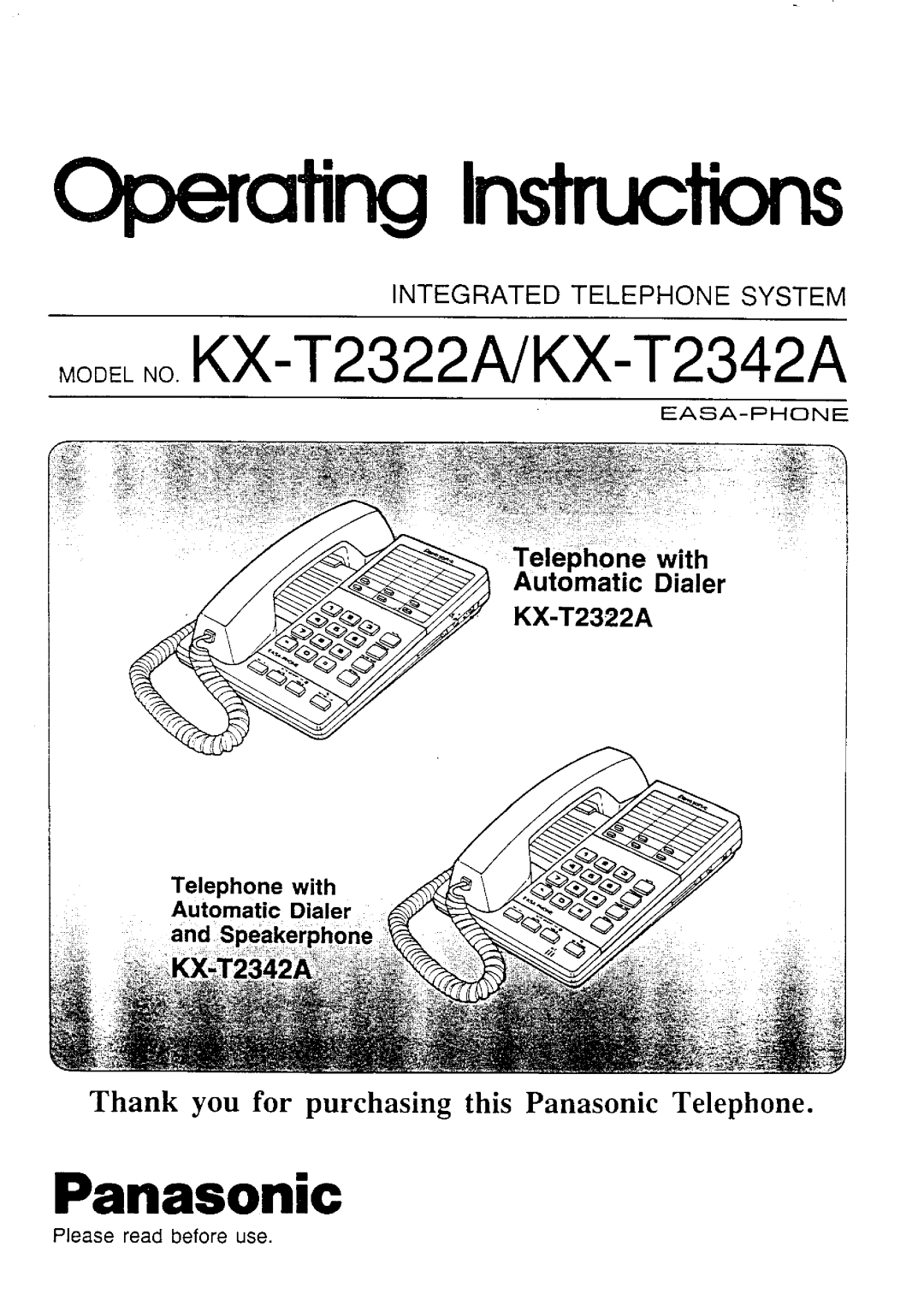 Panasonic KX-T2342A, KX-T2322A manual 