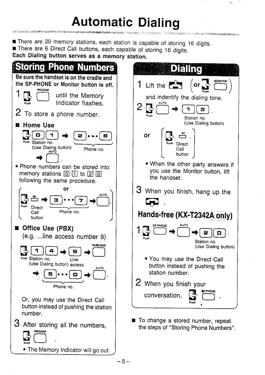 Panasonic KX-T2322A, KX-T2342A manual 