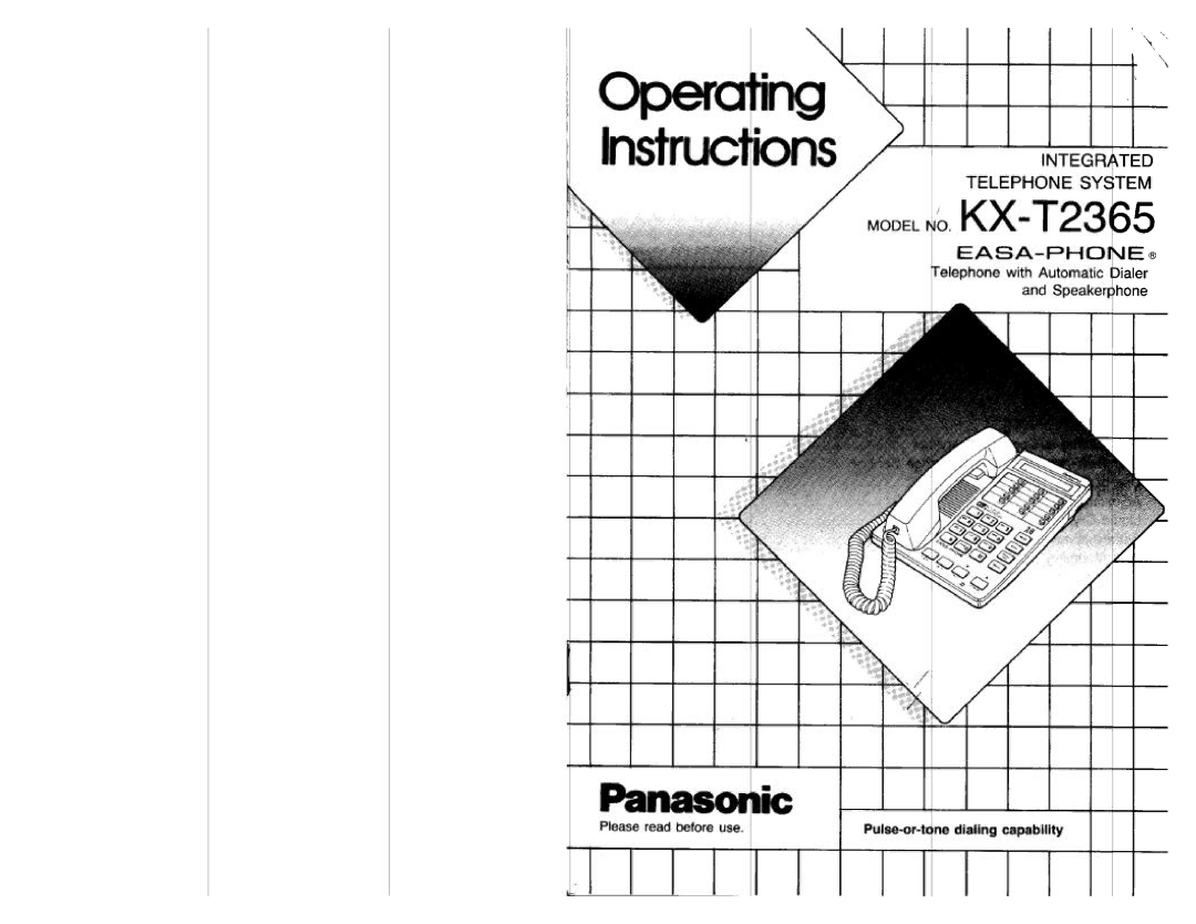 Panasonic KX-T2365 manual 