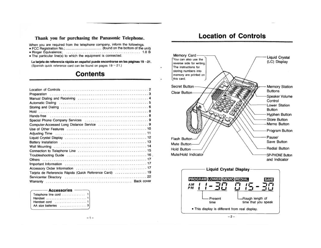 Panasonic KX-T2365 manual 