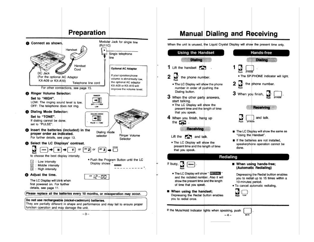 Panasonic KX-T2365 manual 